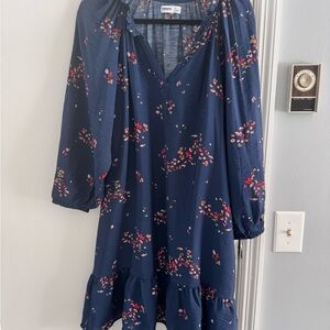 Sonoma Navy Dress with Floral Accents